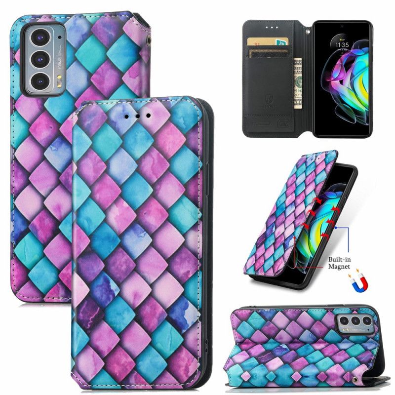 Folio-hoesje Voor Motorola Edge 20 Verrassend Kleurrijk Patroon