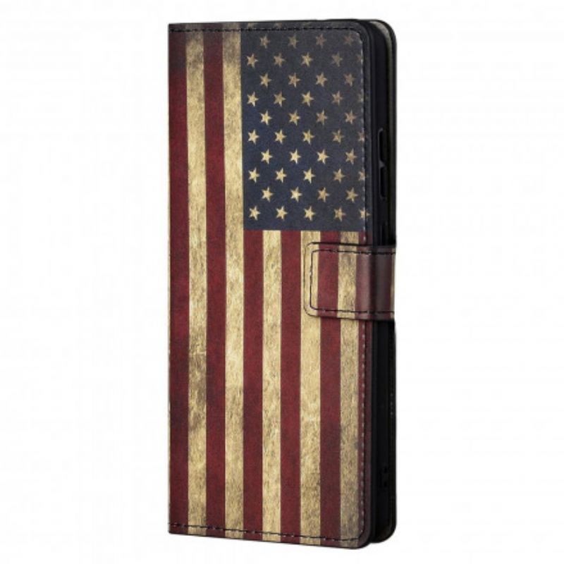 Leren Hoesje Motorola Edge 20 Amerikaanse Vlag