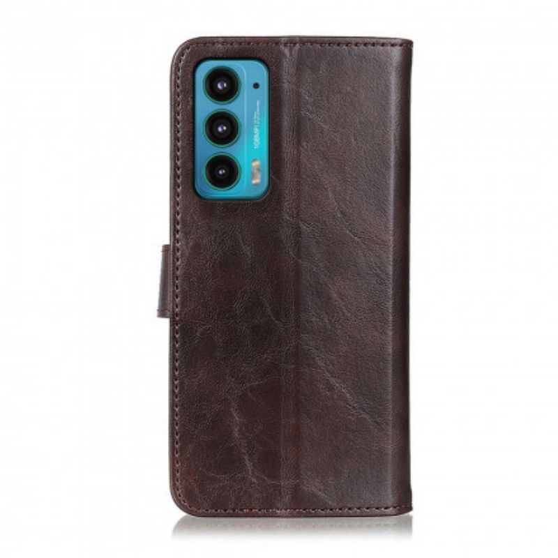 Leren Hoesje Motorola Edge 20 Bison Leereffect