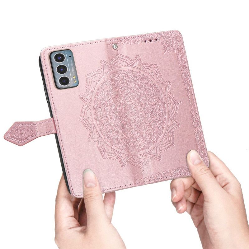 Leren Hoesje Motorola Edge 20 Mandala Middeleeuwen Bescherming Hoesje