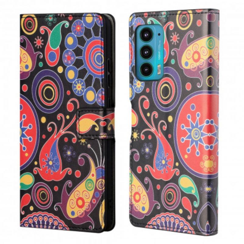 Leren Hoesje Motorola Edge 20 Ontwerp Galaxy Bescherming Hoesje