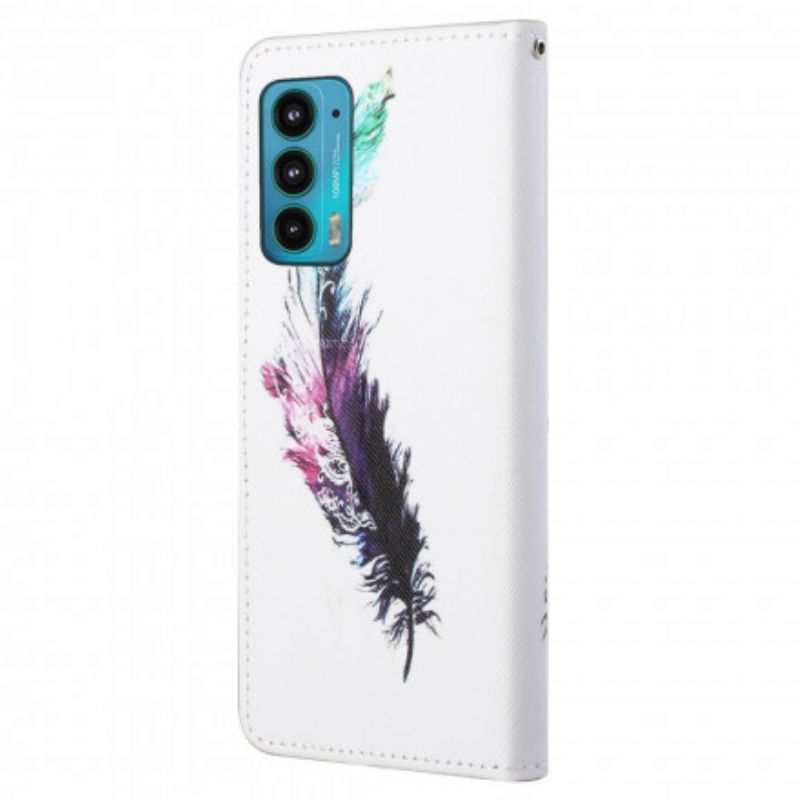 Leren Hoesje Motorola Edge 20 Riem Veer Bescherming Hoesje