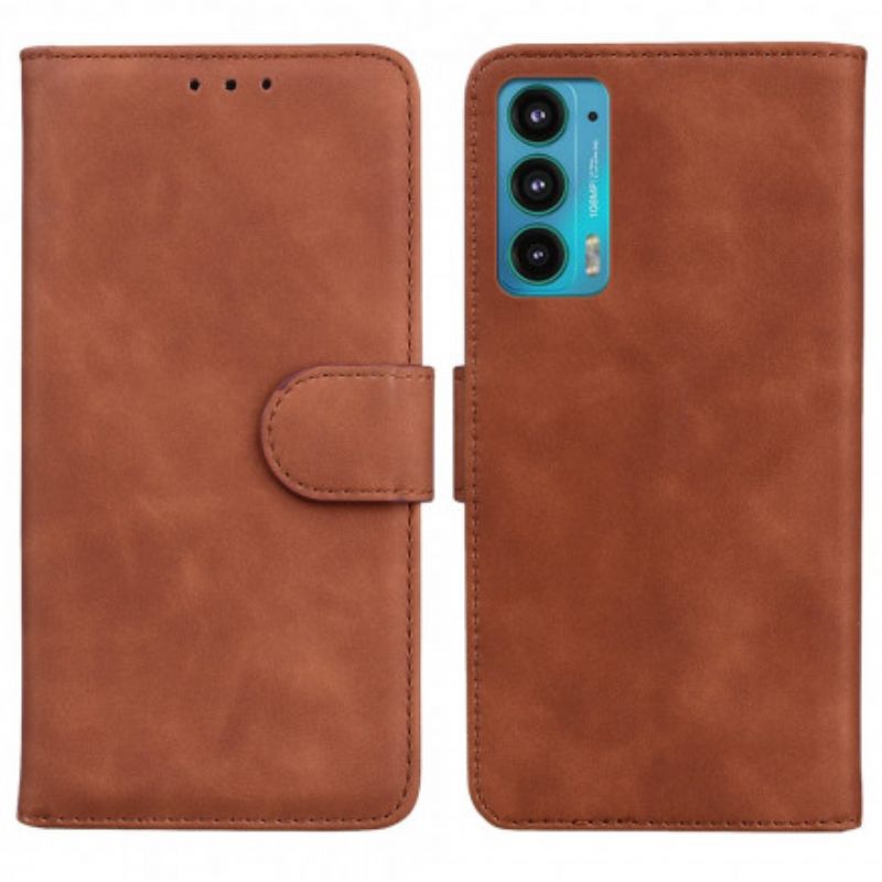 Leren Hoesje Motorola Edge 20 Stijl Lederen Vintage Couture Bescherming Hoesje