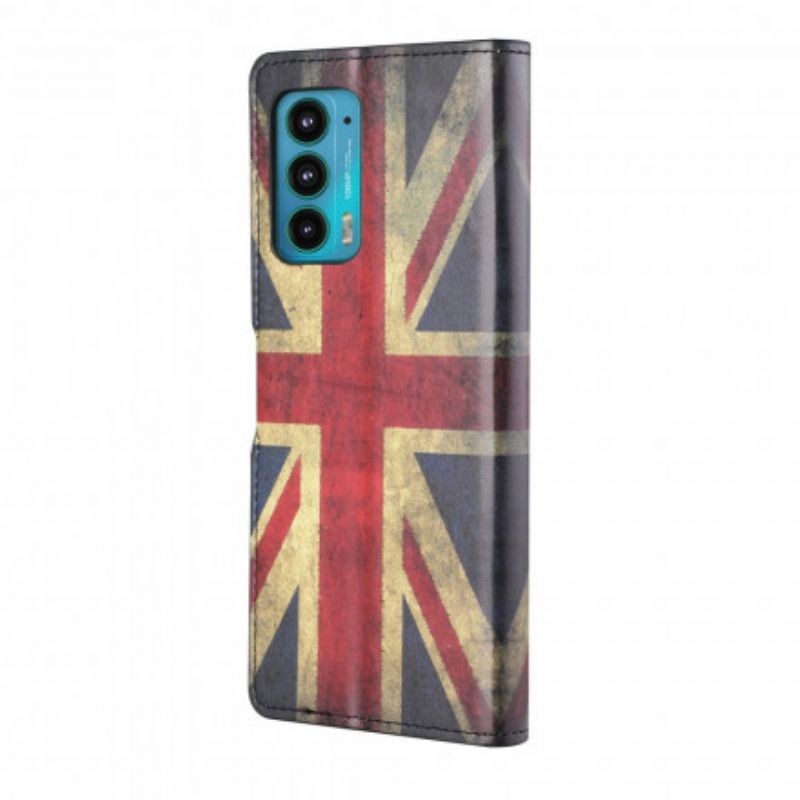 Leren Hoesje Motorola Edge 20 Vlag Engeland Bescherming Hoesje