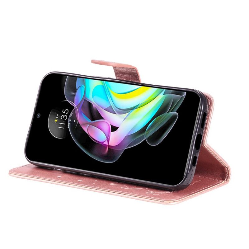 Leren Hoesje Voor Motorola Edge 20 Cat And Bee String