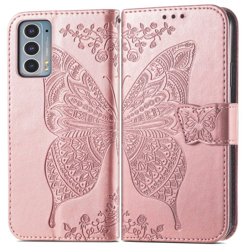 Leren Hoesje Voor Motorola Edge 20 Halve Vlinders