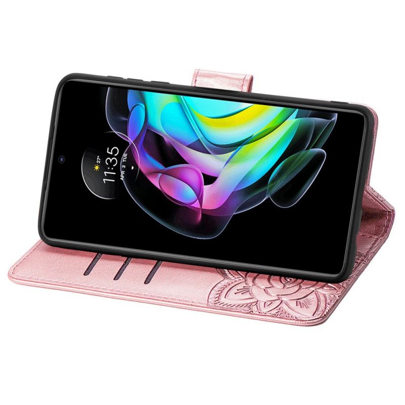 Leren Hoesje Voor Motorola Edge 20 Halve Vlinders