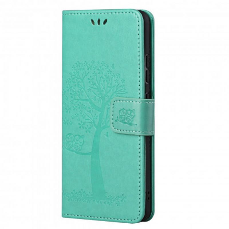 Leren Hoesje Voor Motorola Edge 20 String Boom En Uilen