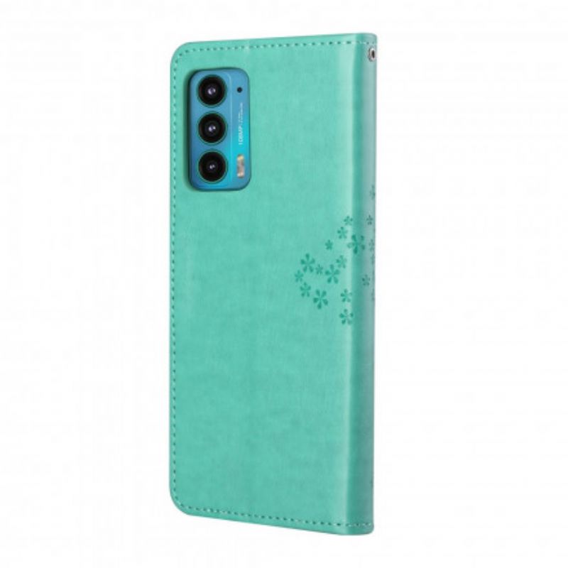 Leren Hoesje Voor Motorola Edge 20 String Boom En Uilen