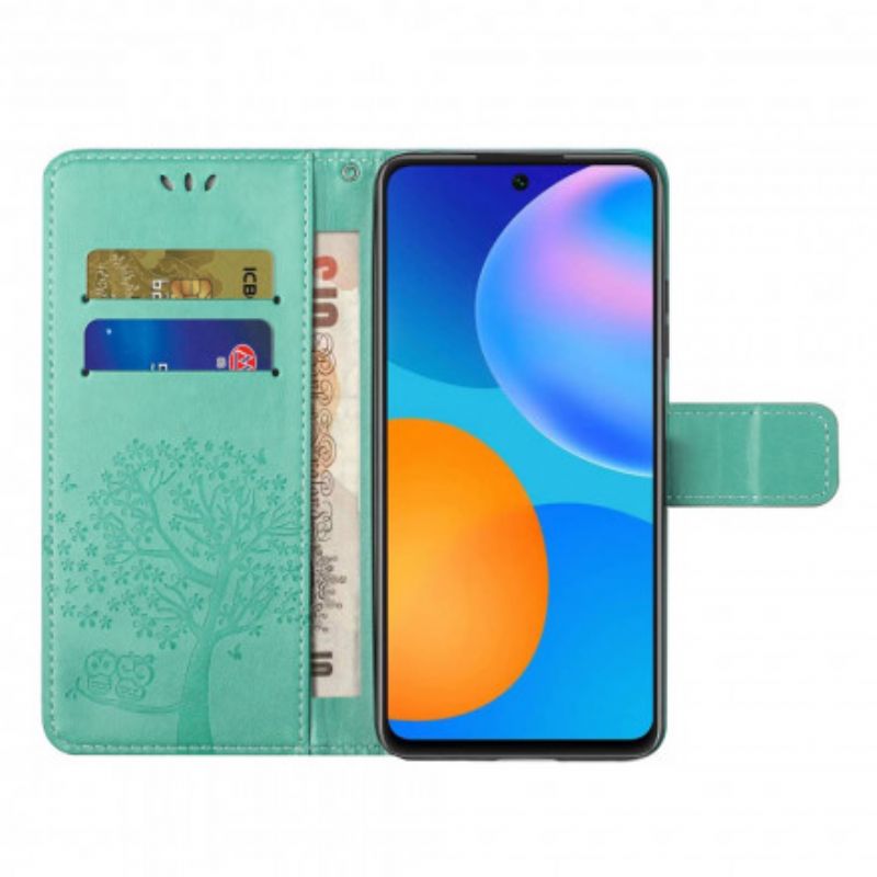 Leren Hoesje Voor Motorola Edge 20 String Boom En Uilen