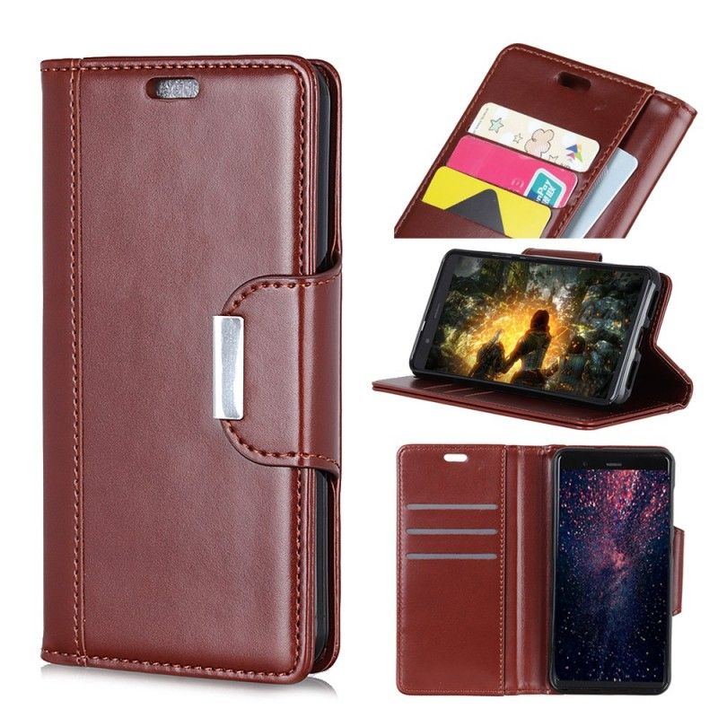 Bescherming Hoesje Samsung Galaxy A7 Rood Zwart Elegante Sluiting Van Imitatieleer