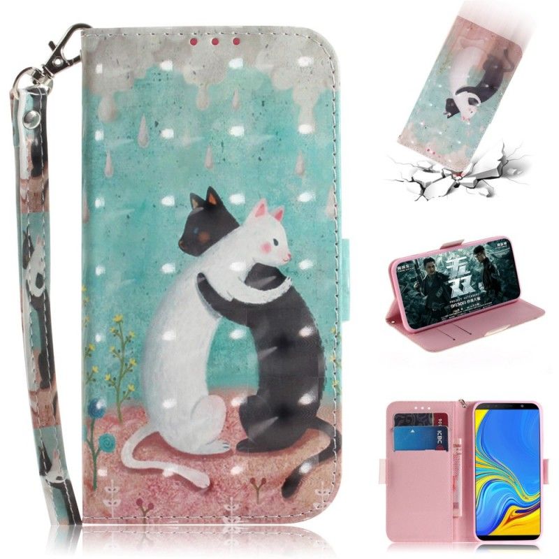 Bescherming Hoesje Samsung Galaxy A7 Telefoonhoesje String Kattenvrienden