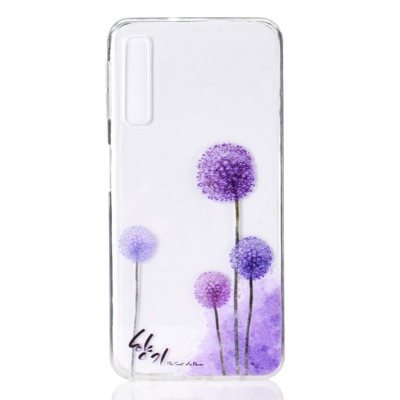 Case Hoesje Samsung Galaxy A7 Telefoonhoesje Transparant Gekleurde Paardenbloemen
