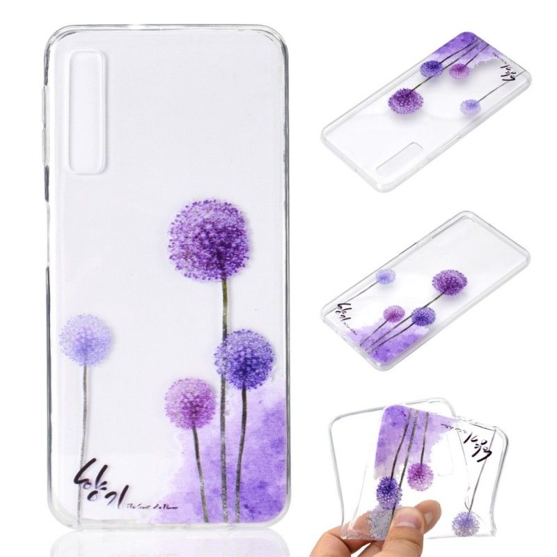 Case Hoesje Samsung Galaxy A7 Telefoonhoesje Transparant Gekleurde Paardenbloemen
