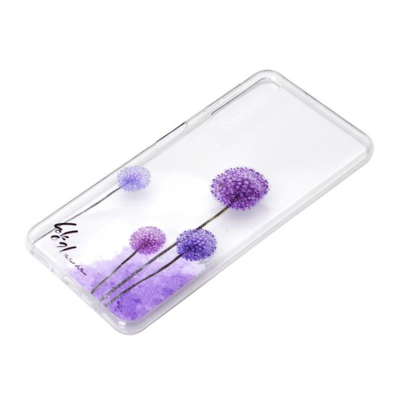 Case Hoesje Samsung Galaxy A7 Telefoonhoesje Transparant Gekleurde Paardenbloemen