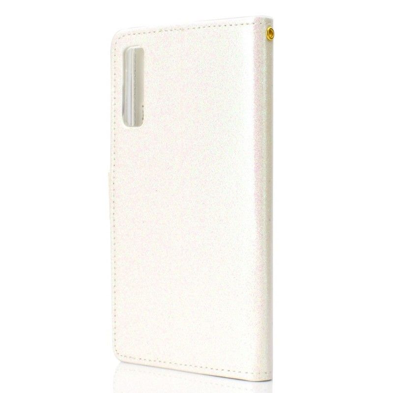 Cover Folio-hoesje Samsung Galaxy A7 Paars Zwart Telefoonhoesje Meisjesachtige Spiegel Glitter