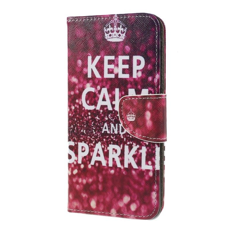Cover Folio-hoesje Samsung Galaxy A7 Telefoonhoesje Blijf Kalm En Sprankelend