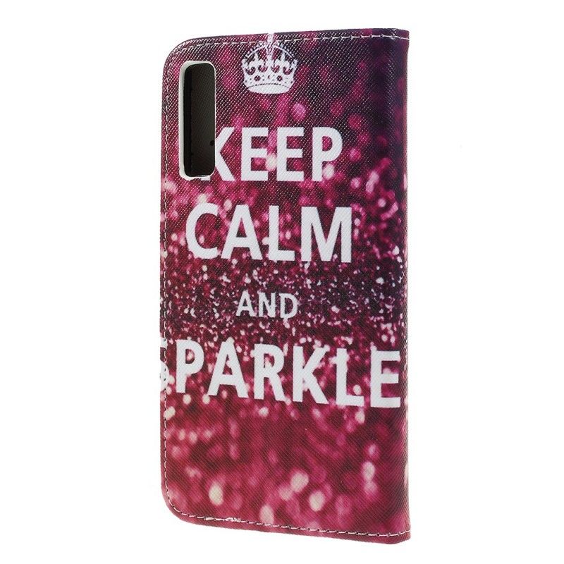 Cover Folio-hoesje Samsung Galaxy A7 Telefoonhoesje Blijf Kalm En Sprankelend