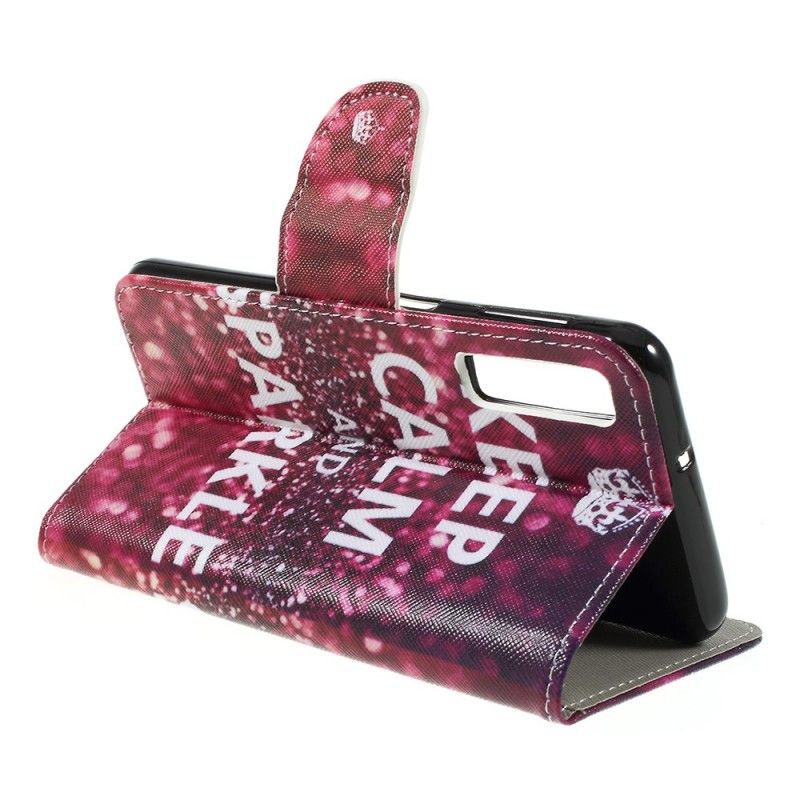 Cover Folio-hoesje Samsung Galaxy A7 Telefoonhoesje Blijf Kalm En Sprankelend