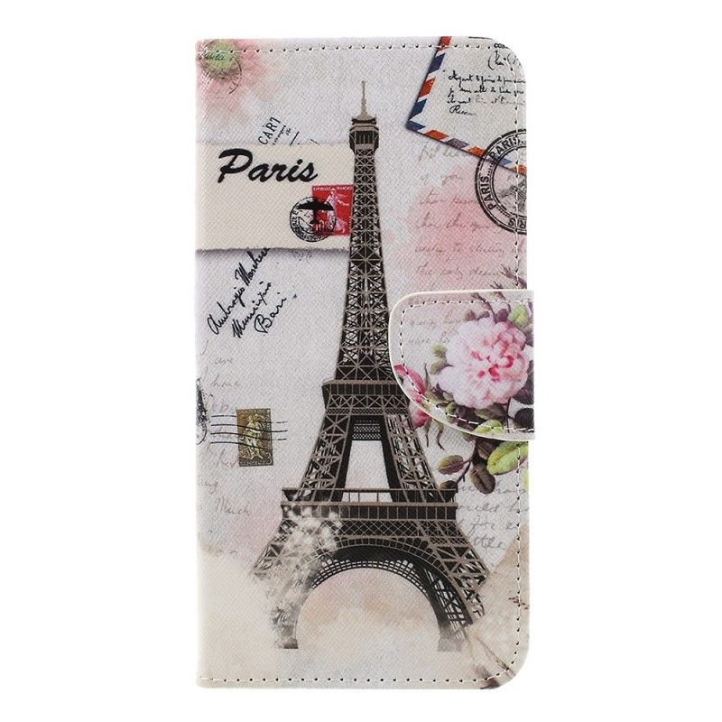 Cover Folio-hoesje Samsung Galaxy A7 Telefoonhoesje Retro Eiffeltoren