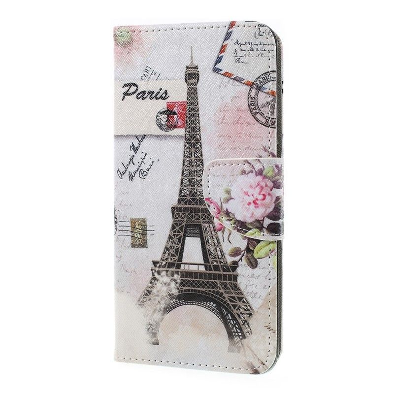 Cover Folio-hoesje Samsung Galaxy A7 Telefoonhoesje Retro Eiffeltoren