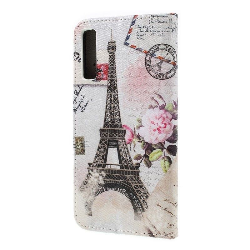 Cover Folio-hoesje Samsung Galaxy A7 Telefoonhoesje Retro Eiffeltoren