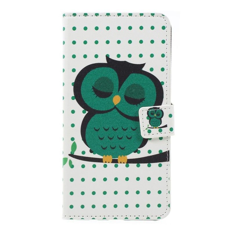 Cover Folio-hoesje Samsung Galaxy A7 Telefoonhoesje Slapende Uil