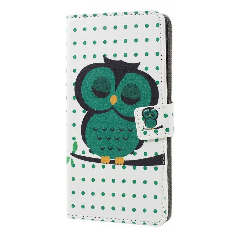 Cover Folio-hoesje Samsung Galaxy A7 Telefoonhoesje Slapende Uil