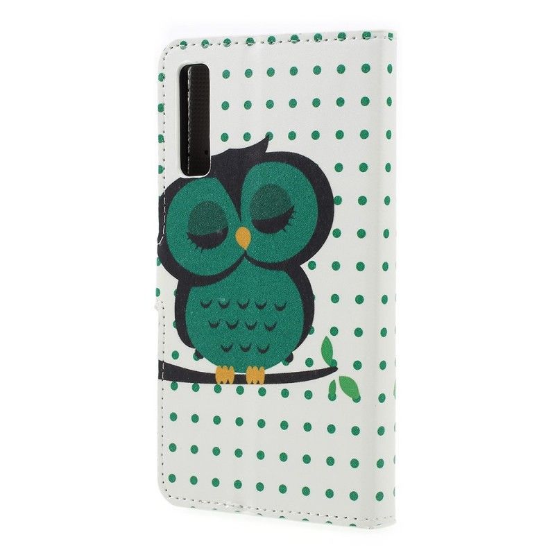 Cover Folio-hoesje Samsung Galaxy A7 Telefoonhoesje Slapende Uil