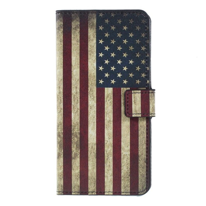 Flip Case Leren Samsung Galaxy A7 Usa Vlag