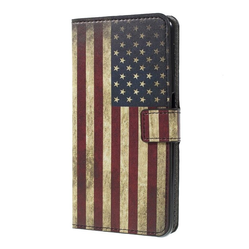 Flip Case Leren Samsung Galaxy A7 Usa Vlag