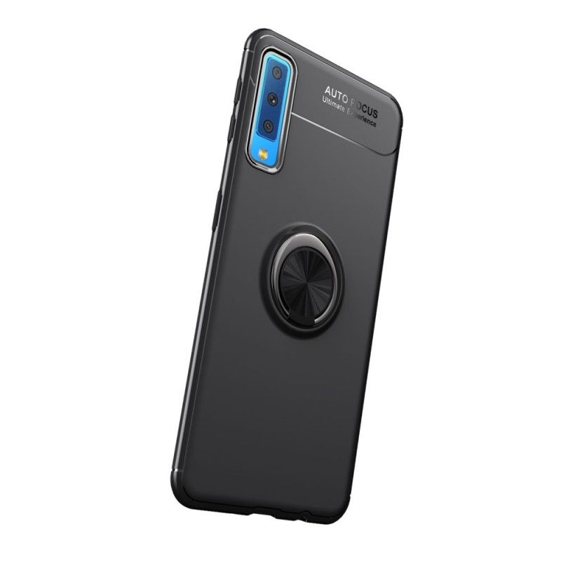 Hoesje Samsung Galaxy A7 Rood Zwart Roterende Ring