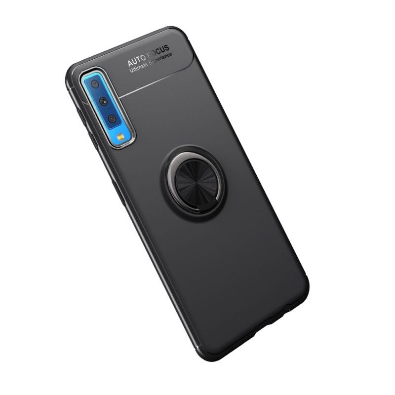Hoesje Samsung Galaxy A7 Rood Zwart Roterende Ring