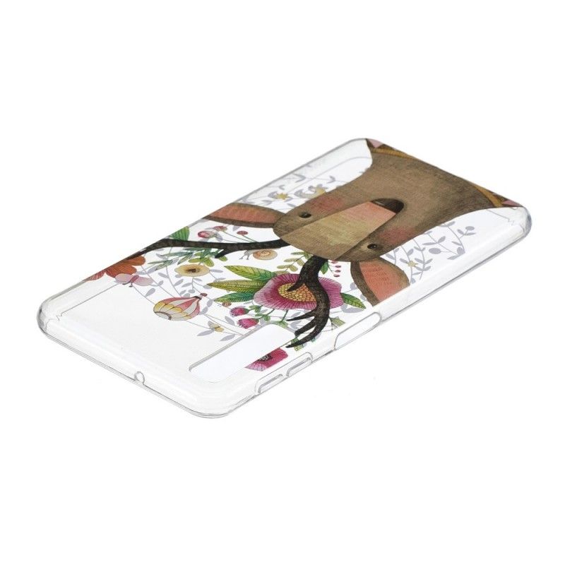 Hoesje Samsung Galaxy A7 Telefoonhoesje Transparant Gebloemd Hert
