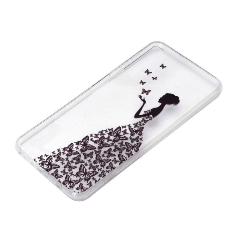 Hoesje Samsung Galaxy A7 Telefoonhoesje Transparante Vlinderjurk