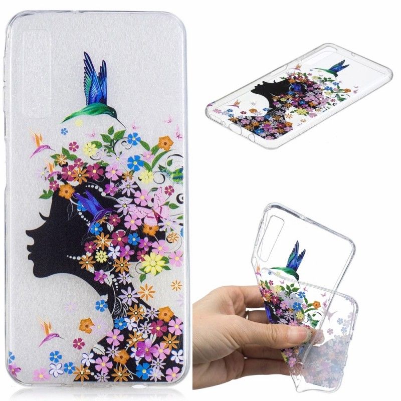 Hoesje Samsung Galaxy A7 Transparant Bloemenmeisje
