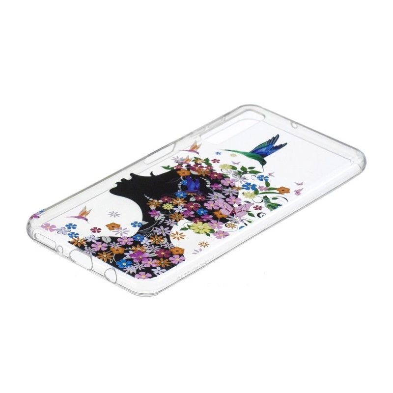 Hoesje Samsung Galaxy A7 Transparant Bloemenmeisje