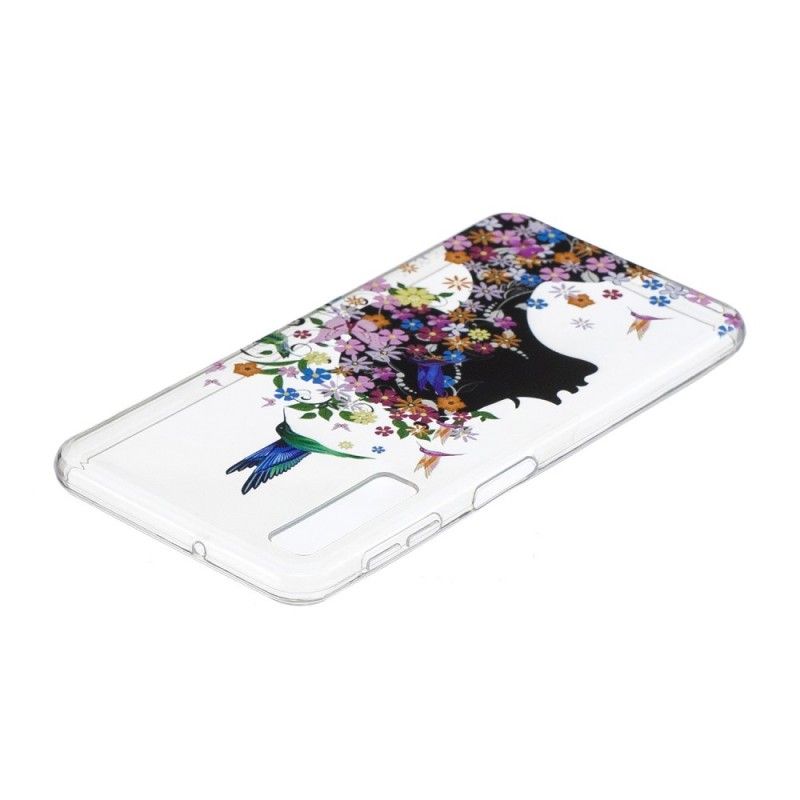 Hoesje Samsung Galaxy A7 Transparant Bloemenmeisje