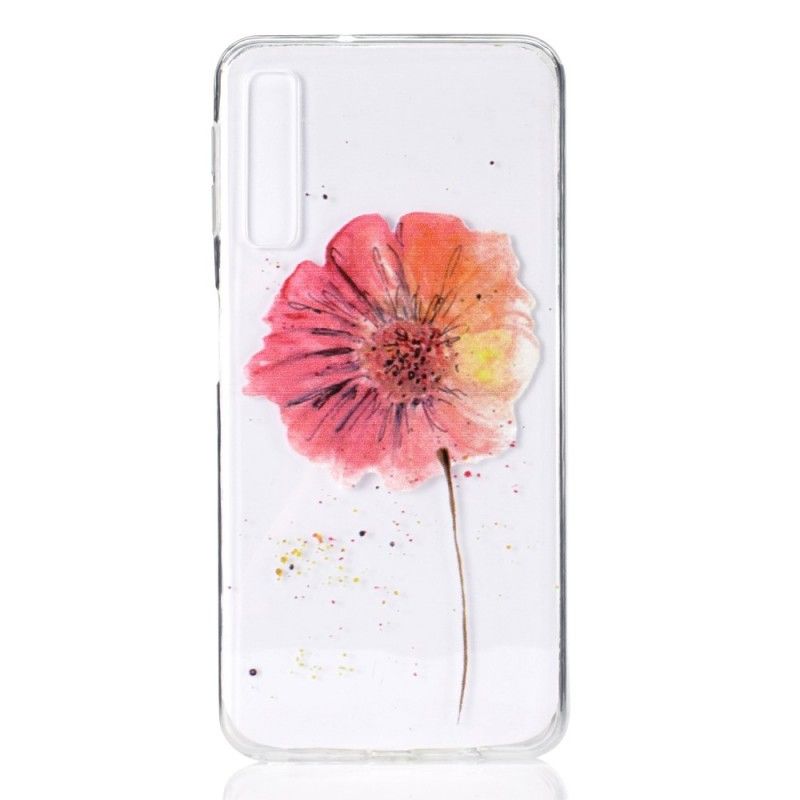 Hoesje Samsung Galaxy A7 Transparante Aquarel Klaproos