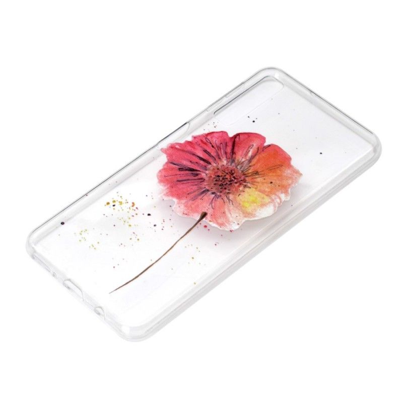 Hoesje Samsung Galaxy A7 Transparante Aquarel Klaproos