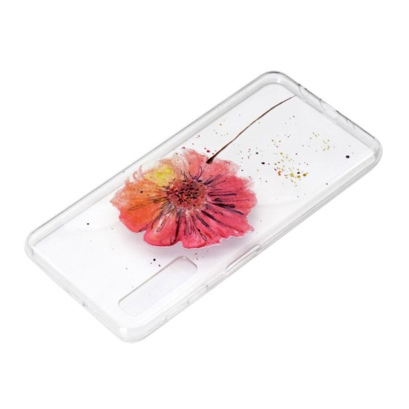 Hoesje Samsung Galaxy A7 Transparante Aquarel Klaproos