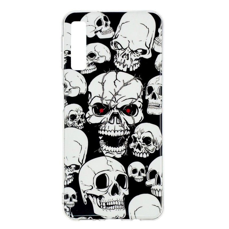 Hoesje voor Samsung Galaxy A7 Aandacht Fluorescerende Schedels