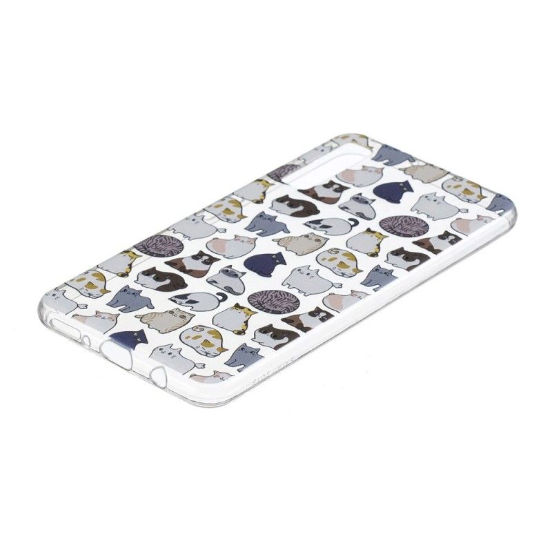 Hoesje voor Samsung Galaxy A7 Doorzichtige Meerdere Katten