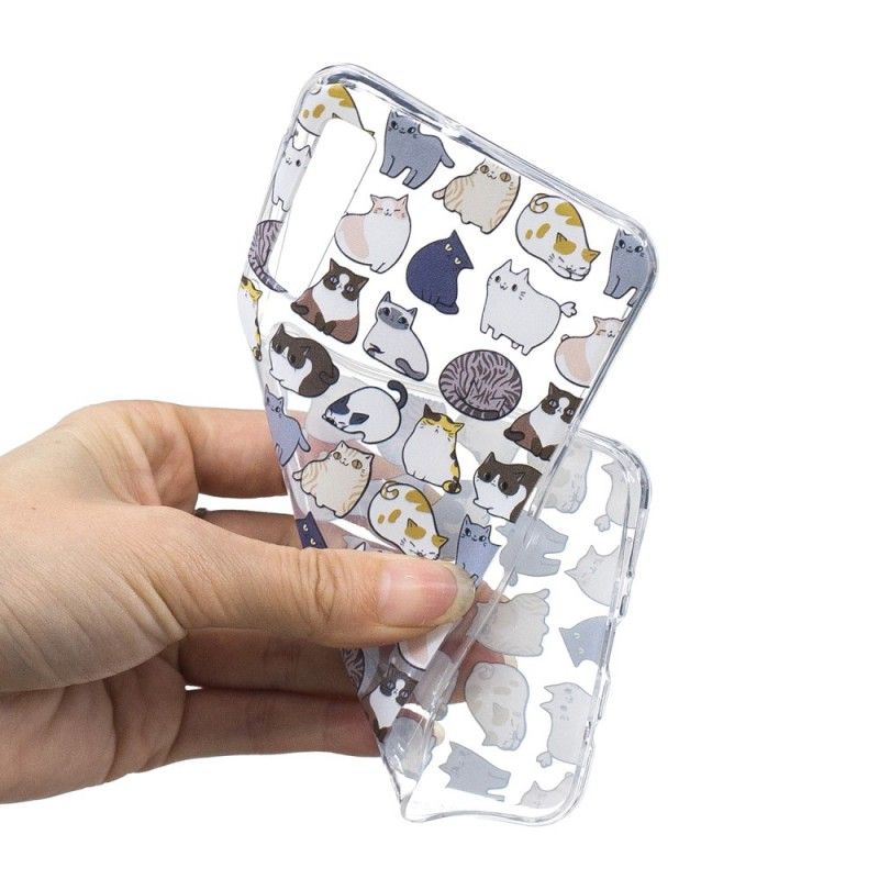 Hoesje voor Samsung Galaxy A7 Doorzichtige Meerdere Katten