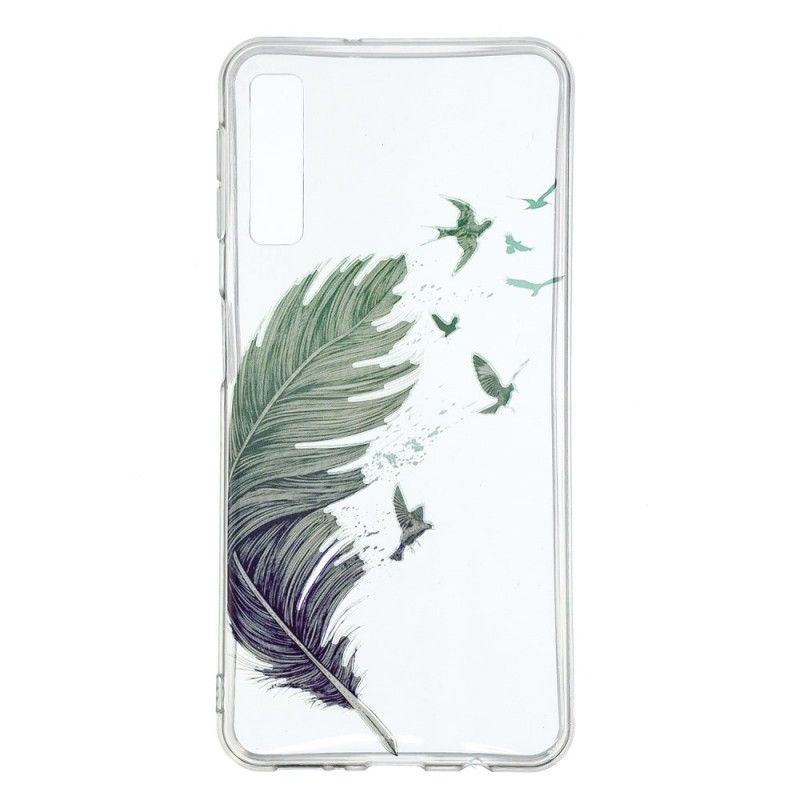 Hoesje voor Samsung Galaxy A7 Transparant Gekleurde Veer
