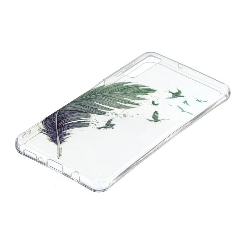 Hoesje voor Samsung Galaxy A7 Transparant Gekleurde Veer