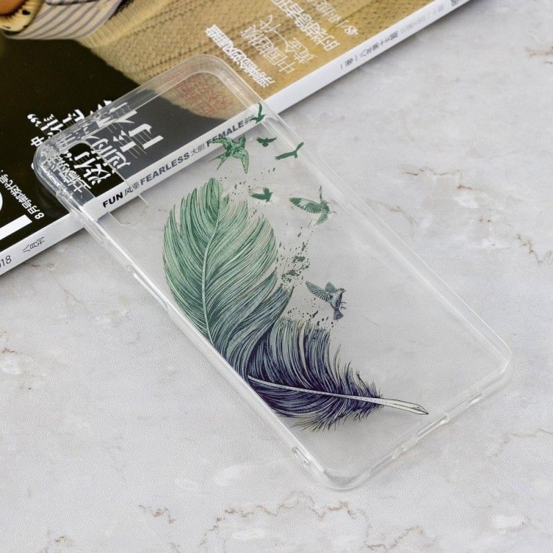 Hoesje voor Samsung Galaxy A7 Transparant Gekleurde Veer
