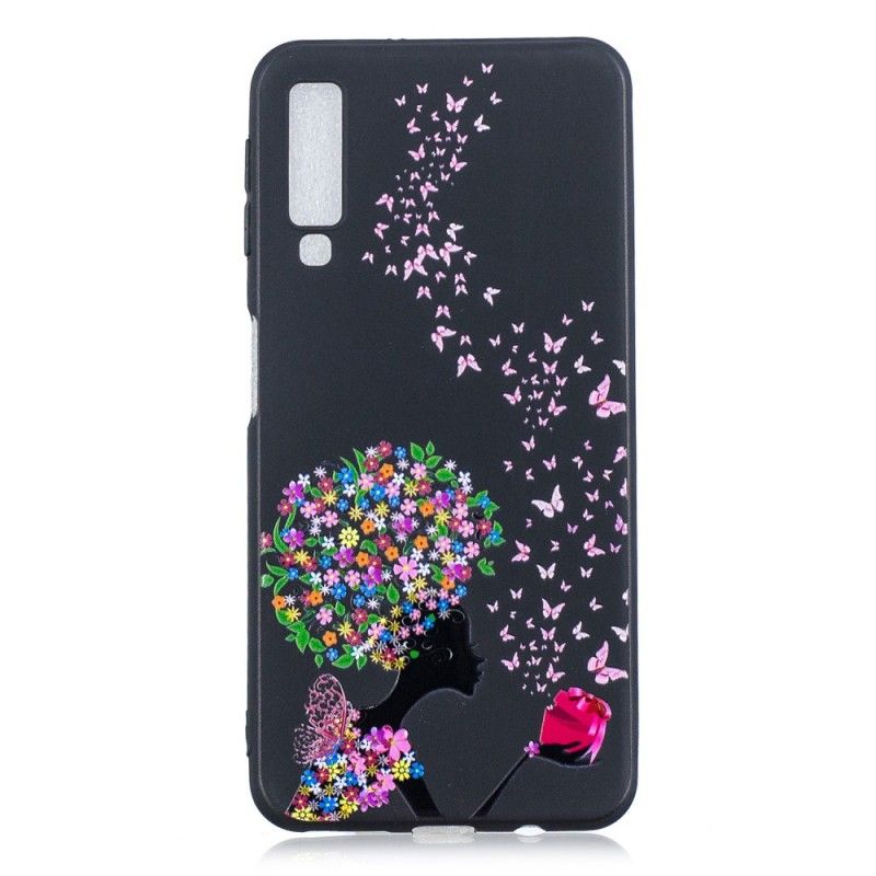 Hoesje voor Samsung Galaxy A7 Vrouw Met Een Bloemig Hoofd