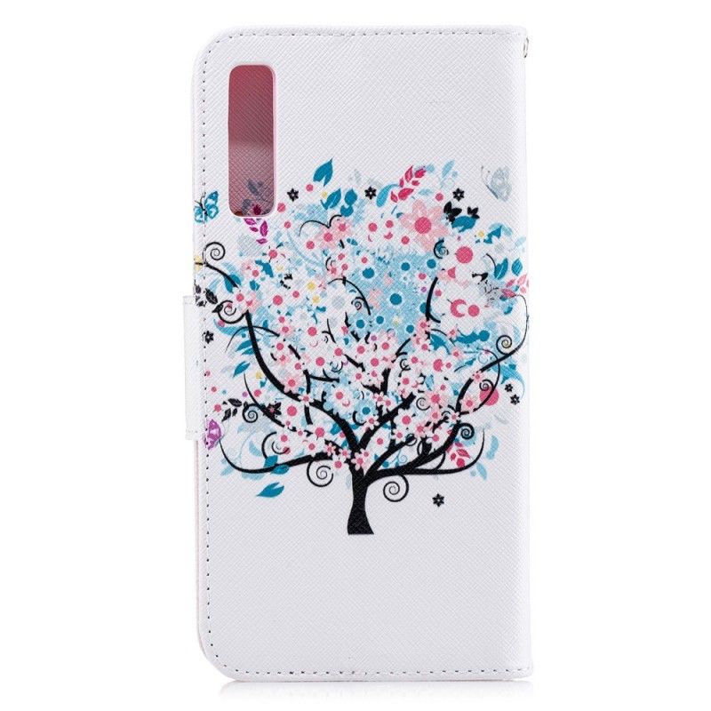 Leren Hoesje voor Samsung Galaxy A7 Bloemrijke Boom