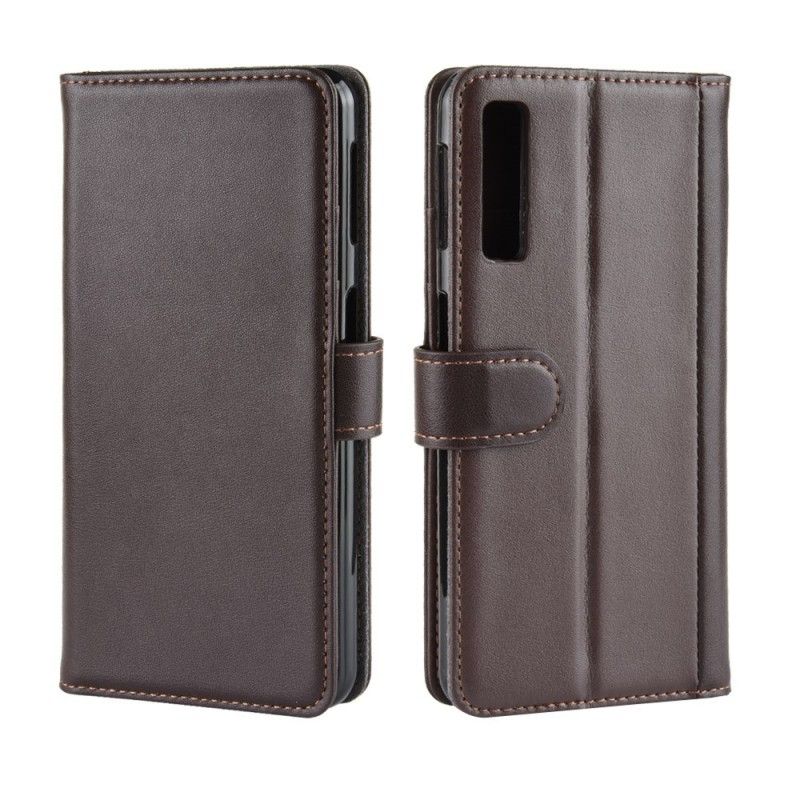 Leren Hoesje voor Samsung Galaxy A7 Bruin Zwart Splitleer